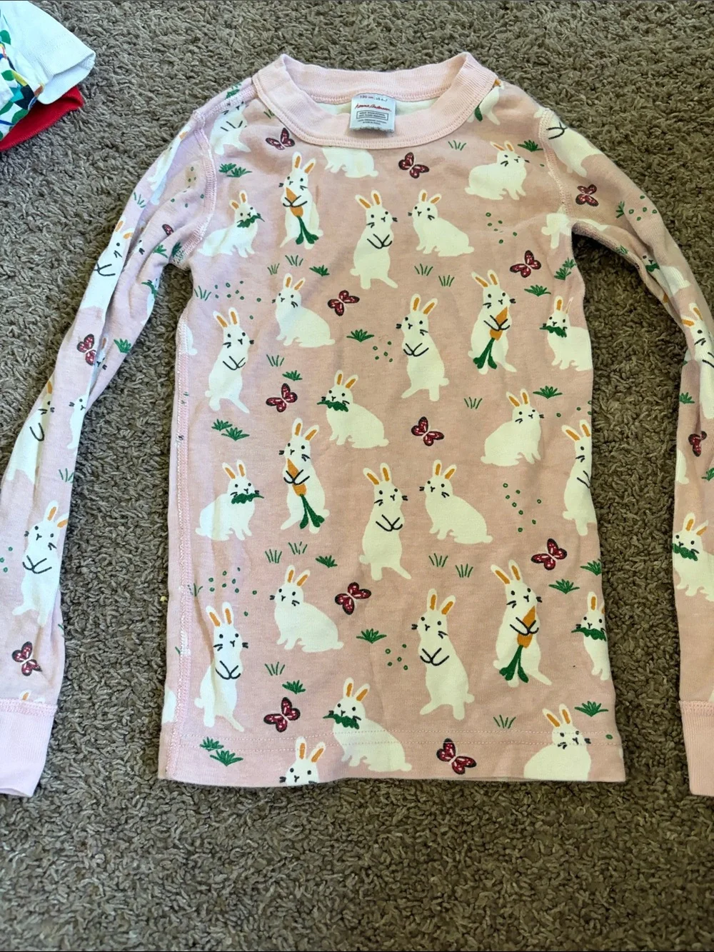 Hanna Andersson Pink Bunny Print Pajama Set